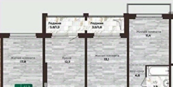 квартира г Барнаул р-н Центральный ул Нагорная 6-я 15г/1к 1 фото 1