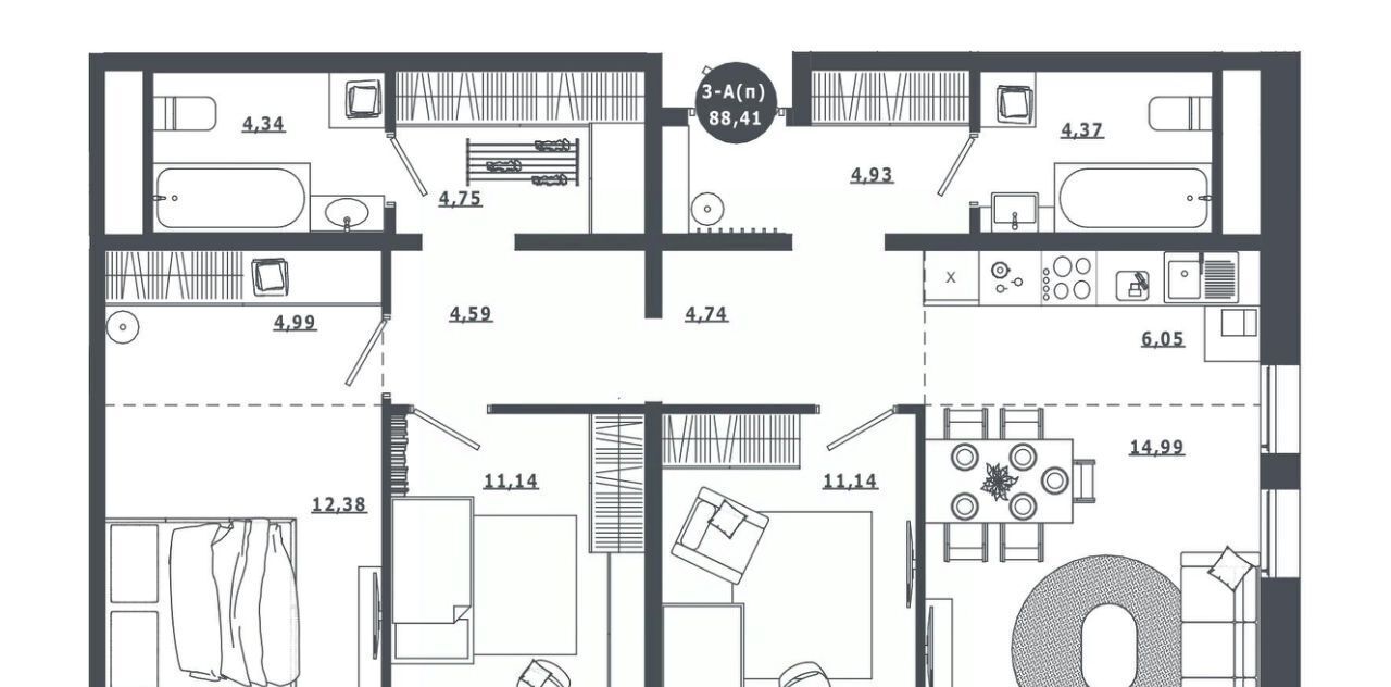 квартира г Нефтеюганск мкр 9-й 4/2 фото 1