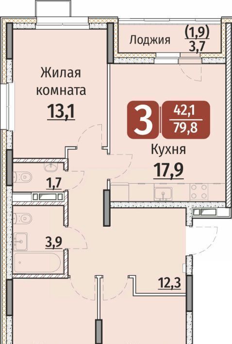 квартира г Чебоксары р-н Калининский ул Энергетиков поз 7 фото 1