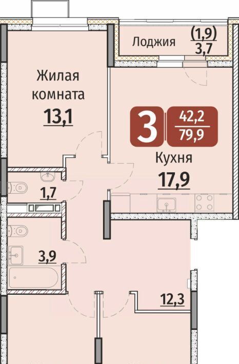 квартира г Чебоксары р-н Калининский ул Энергетиков поз 7 фото 1