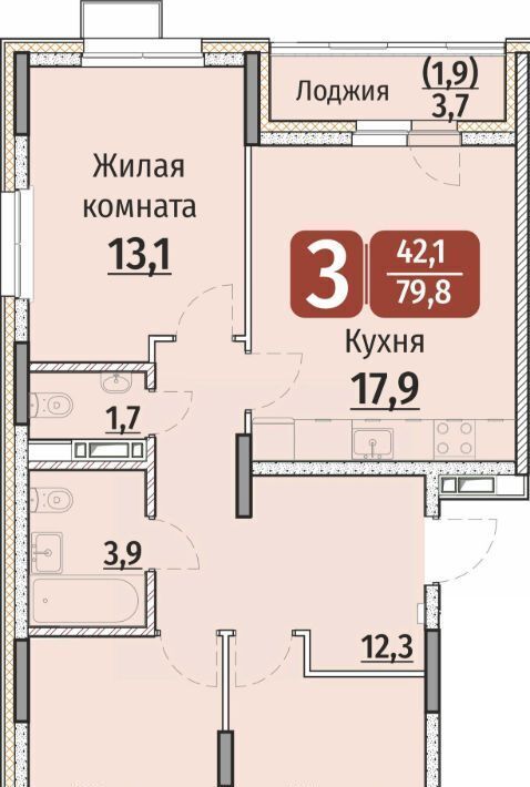 квартира г Чебоксары р-н Калининский ул Энергетиков поз 7 фото 1