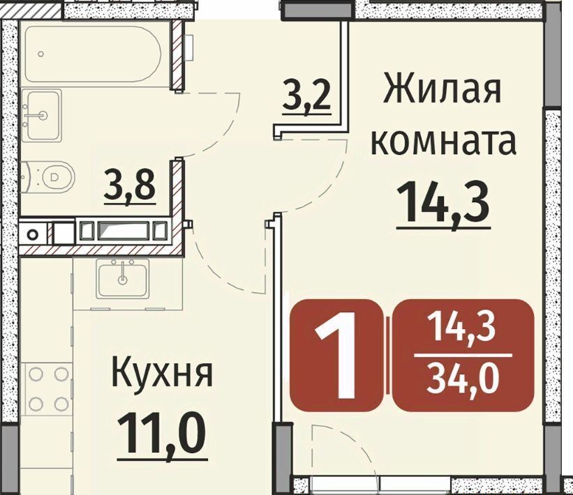 квартира г Чебоксары р-н Калининский ул Энергетиков поз 7 фото 1