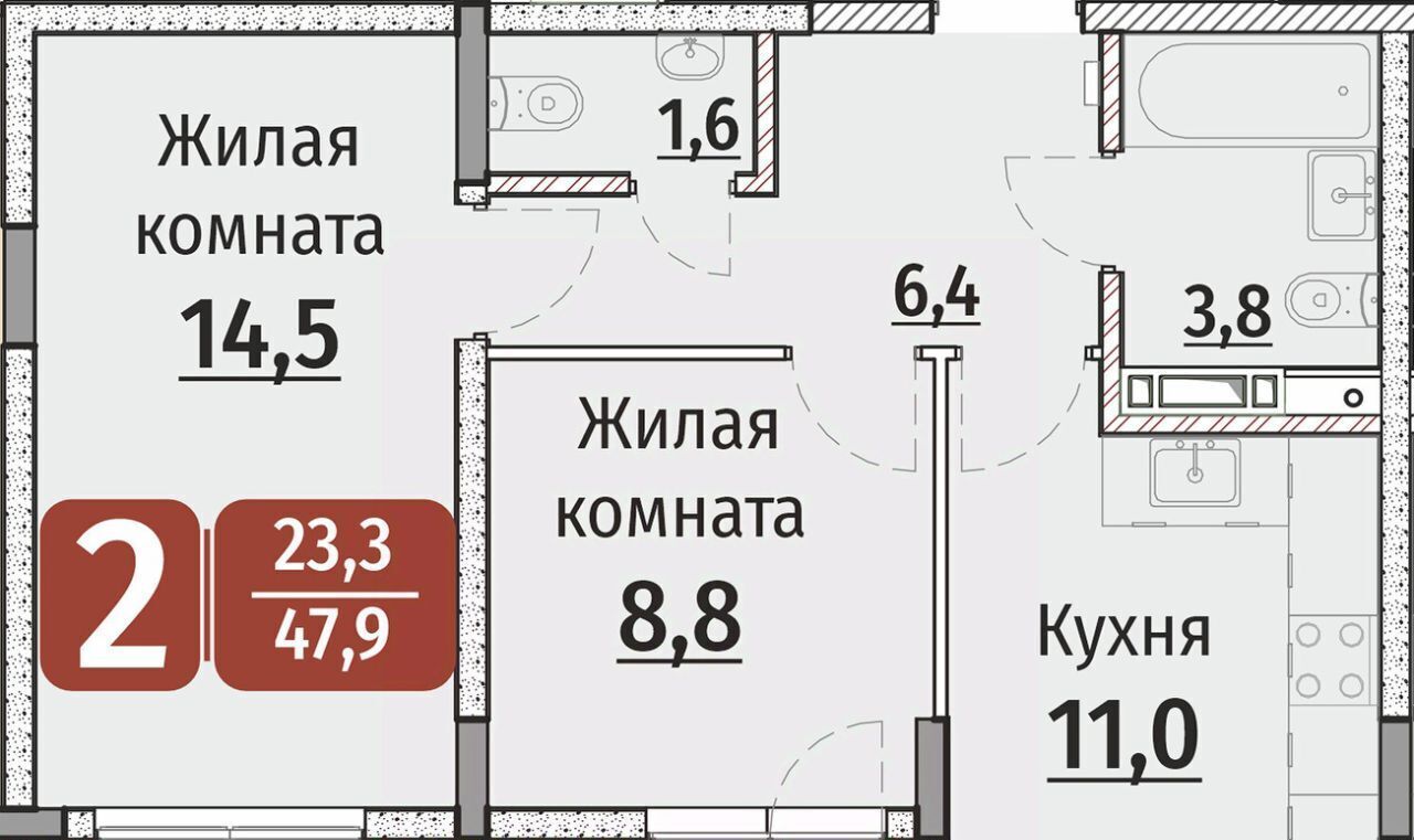 квартира г Чебоксары р-н Калининский ул Энергетиков поз 7 фото 1