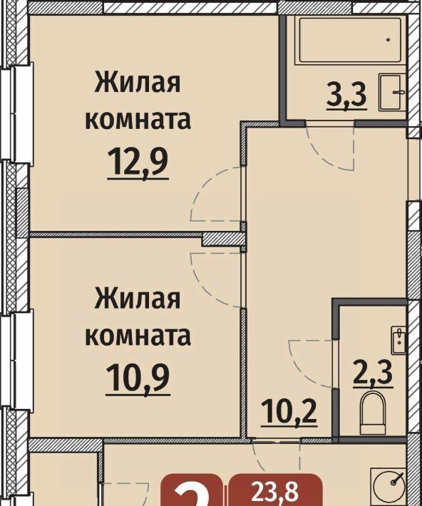 квартира г Чебоксары р-н Калининский ул Энергетиков поз 6 фото 1