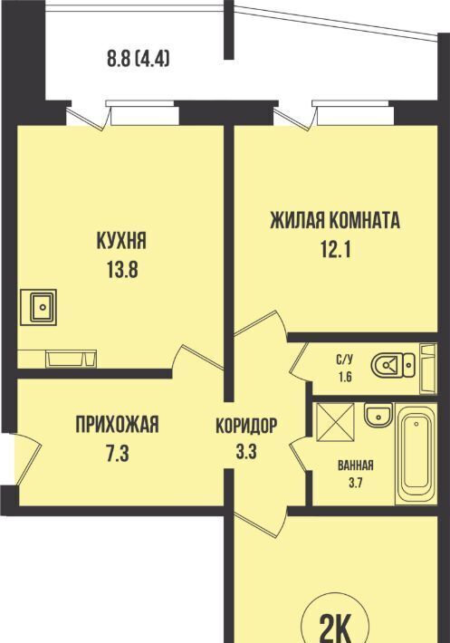 квартира г Новосибирск Заельцовская ул имени генерал-майора Рожкина А.Н. 7 фото 1