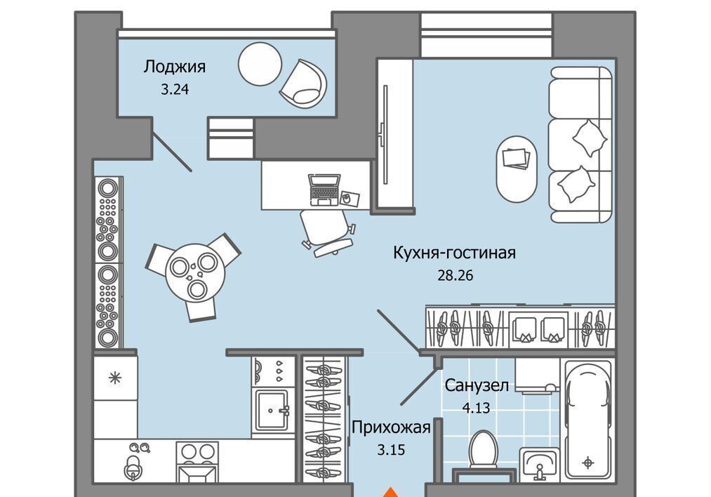 квартира ул. Архитектора П. П. Берша/Строителя Николая Шишкина/Архитектора Сергея Макарова, стр. 20, Ижевск, с. Первомайский фото 1