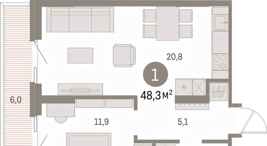квартира г Курган Центральный ЖК «Дом Кино» жилрайон фото 1