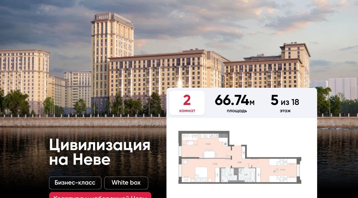 квартира г Санкт-Петербург метро Улица Дыбенко наб Октябрьская 42р фото 1