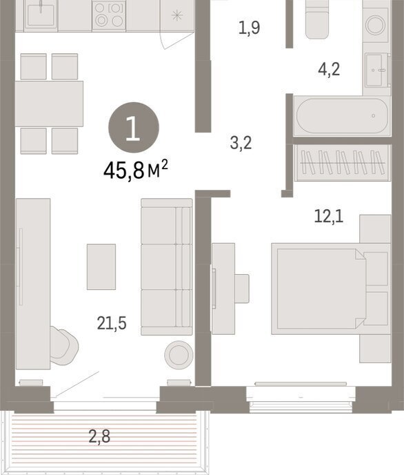 квартира г Тюмень жилой комплекс На Минской фото 2