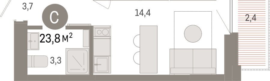 квартира г Тюмень ул Мысовская 26к/2 фото 2