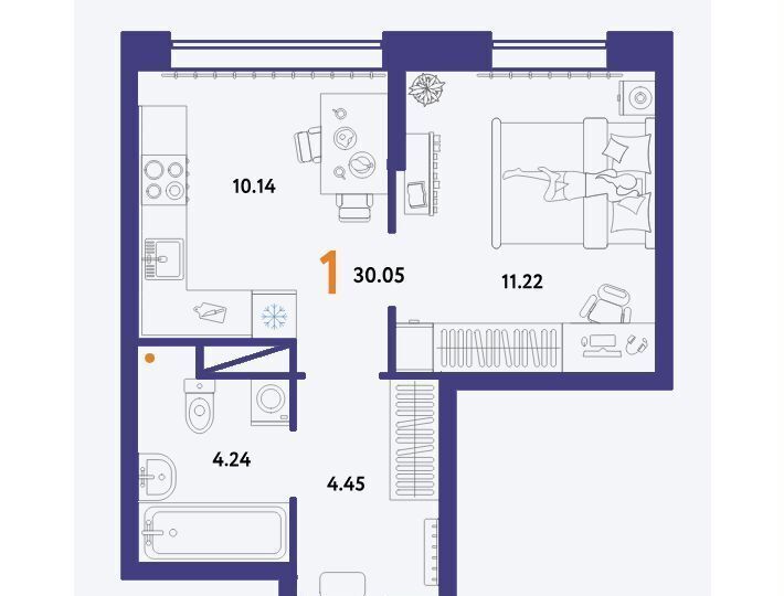 квартира г Тюмень р-н Калининский ул Интернациональная 199 корп. 10 фото 2