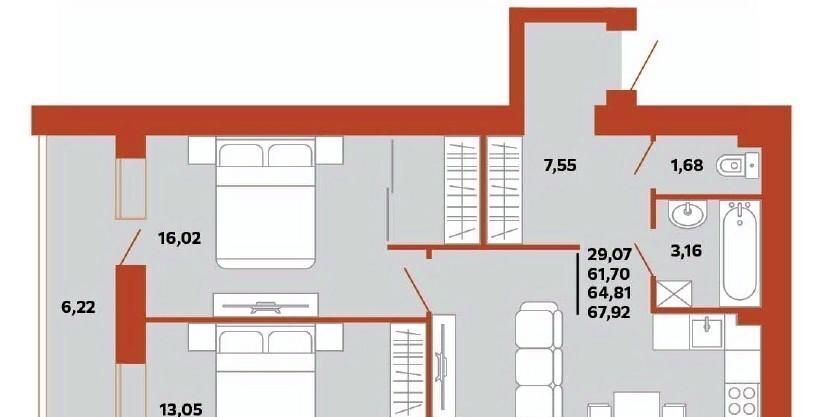 квартира г Пенза р-н Железнодорожный ул Герцена 28 фото 1