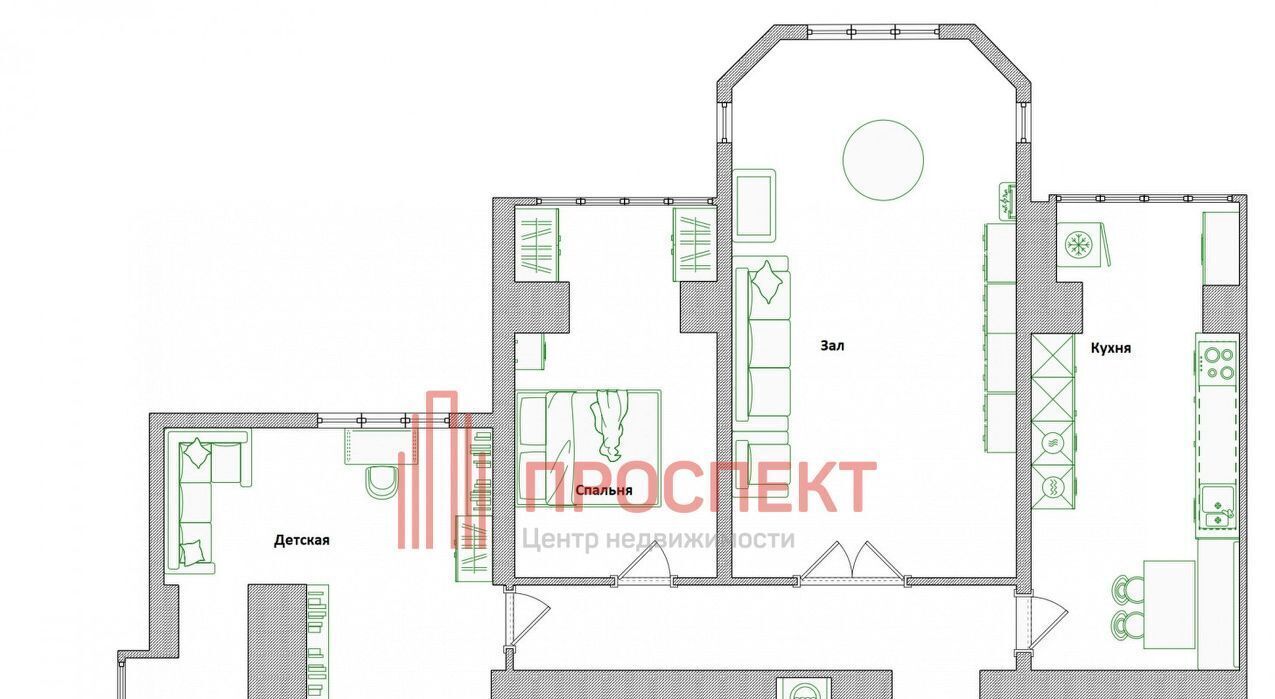 квартира г Пенза р-н Октябрьский ул Бородина 4 фото 2