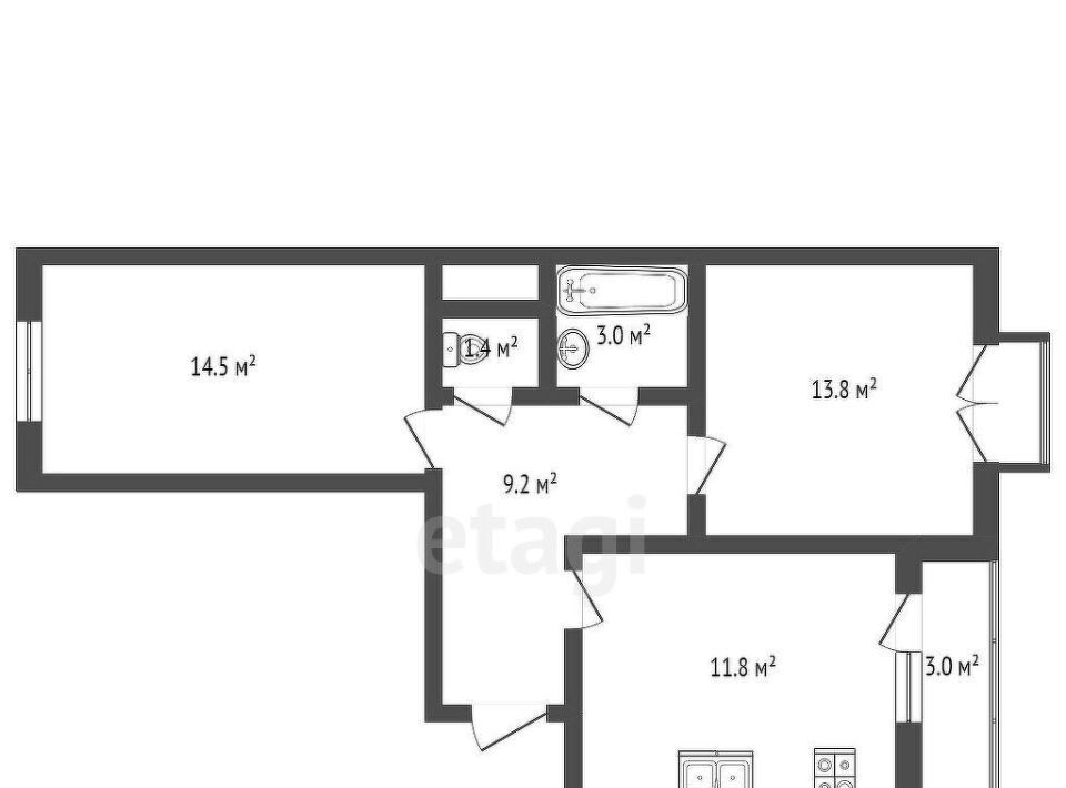 квартира г Ростов-на-Дону р-н Советский ул Еременко 112/1с 1 фото 2