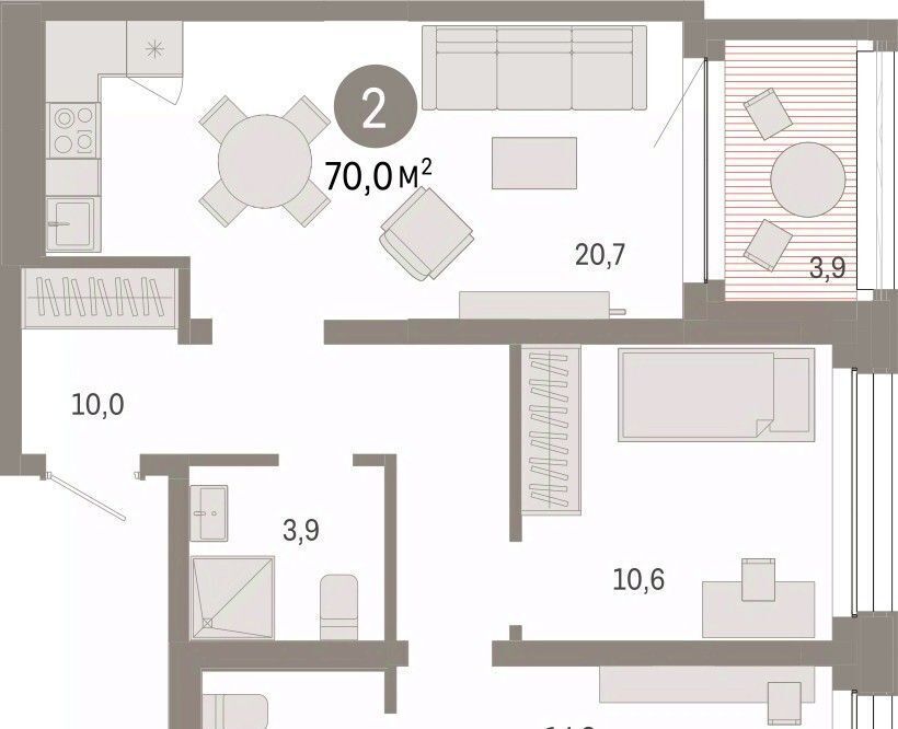 квартира г Тюмень р-н Центральный ул Муравленко 9/2 фото 3