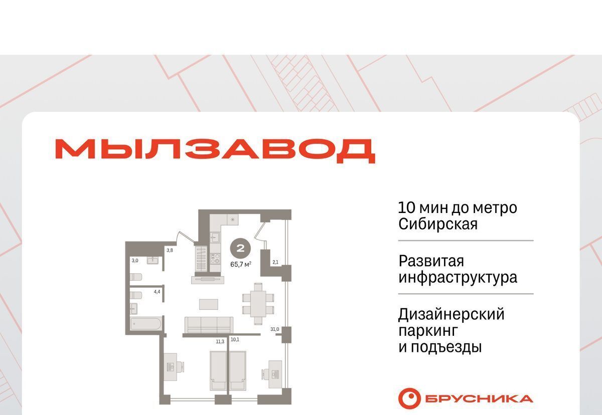 квартира г Новосибирск Сибирская ЖК Мылзавод фото 1