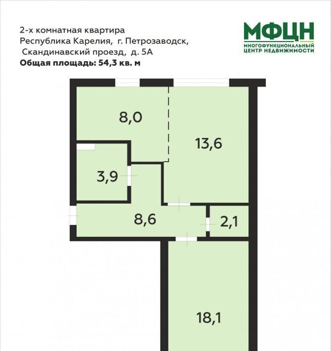 квартира г Петрозаводск проезд Скандинавский 5а фото 2