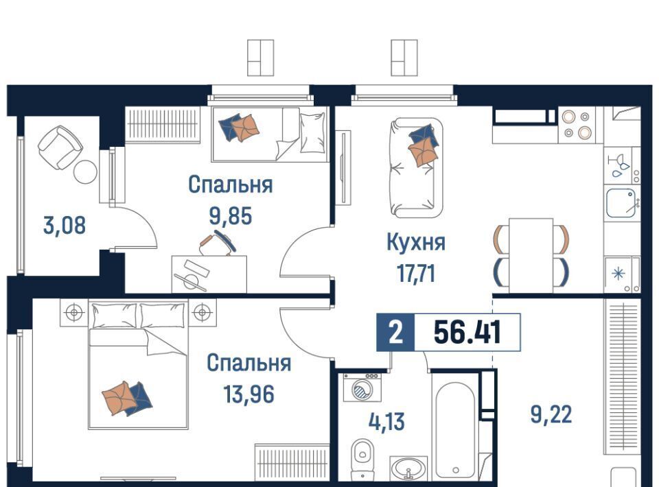 квартира р-н Всеволожский г Мурино Девяткино фото 1