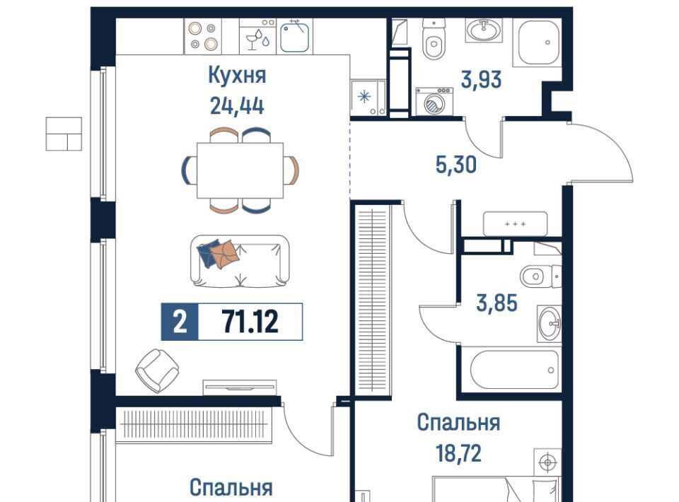 квартира р-н Всеволожский г Мурино Девяткино фото 1
