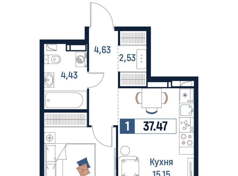 квартира р-н Всеволожский г Мурино Девяткино фото 1