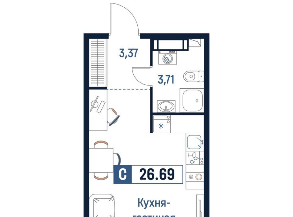 квартира р-н Всеволожский г Мурино Девяткино фото 1