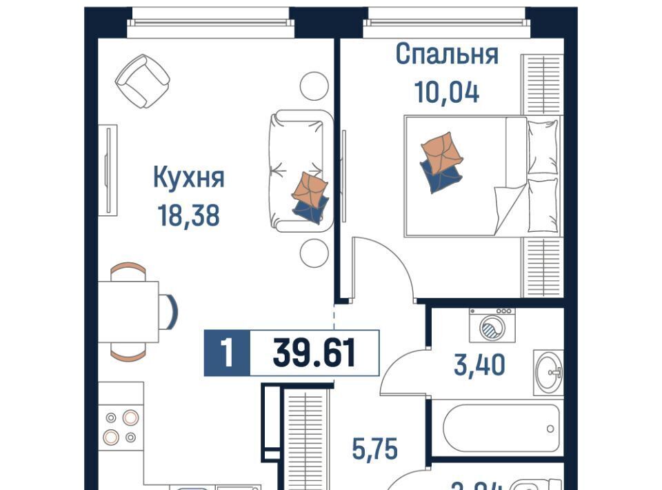 квартира р-н Всеволожский г Мурино Девяткино фото 1