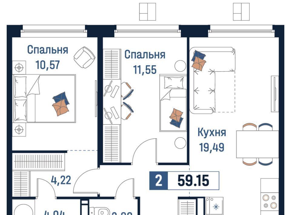 квартира р-н Всеволожский г Мурино Девяткино фото 1
