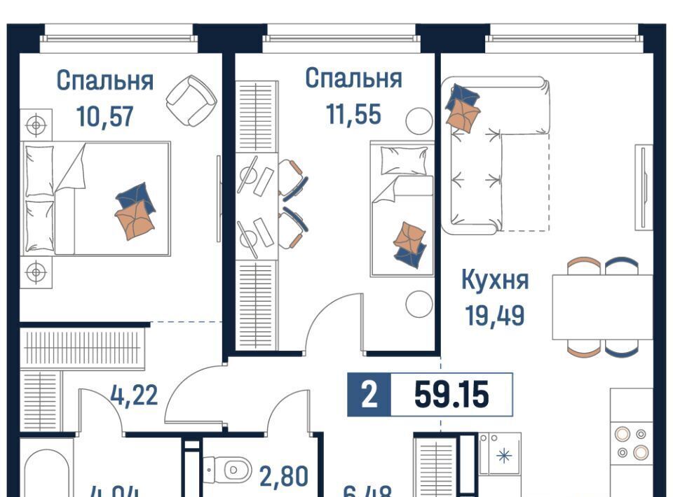 квартира р-н Всеволожский г Мурино Девяткино фото 1