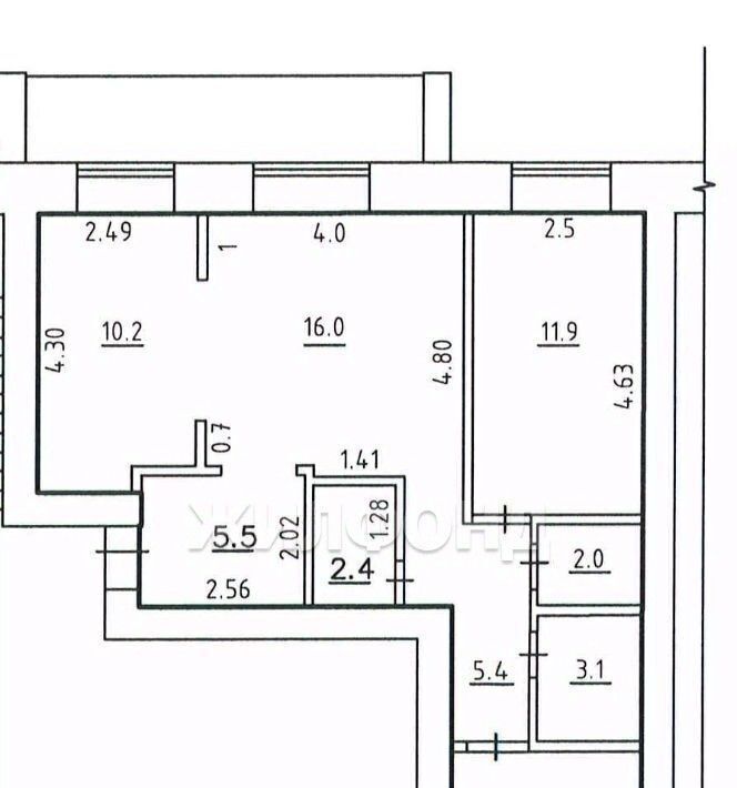 квартира г Томск р-н Октябрьский ул Ивана Черных 75 фото 12