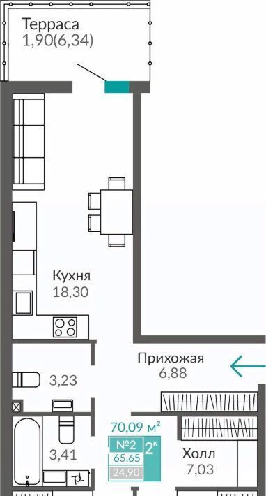 квартира г Симферополь р-н Киевский Крымская Роза Горизонты жилой комплекс фото 1