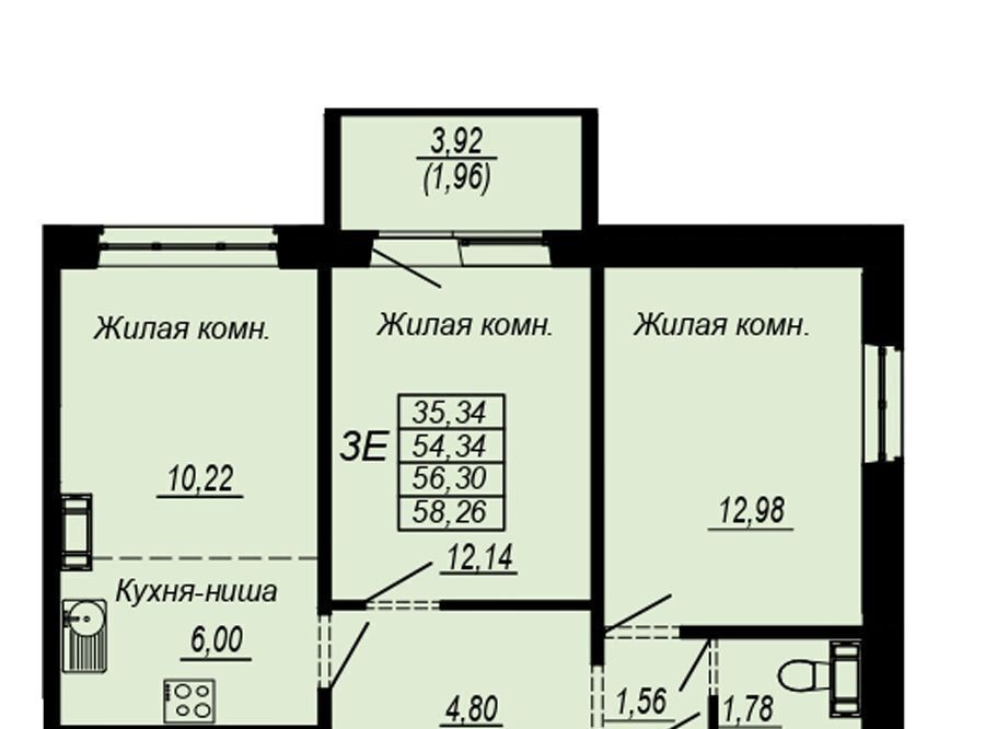 квартира г Хабаровск р-н Индустриальный Южный микрорайон ул Рокоссовского ЖК «Маршал» фото 1