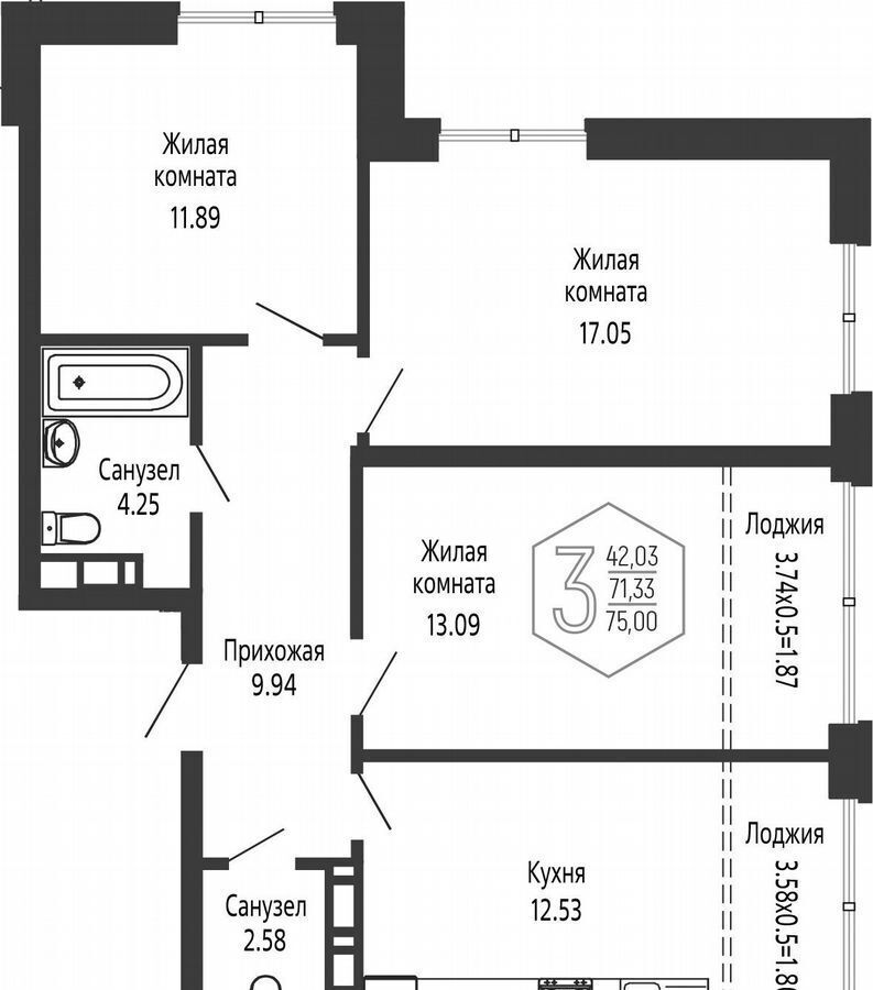 квартира г Краснодар р-н Центральный ул Обрывная ЖК «Гарантия на Обрывной» жилые дома фото 2