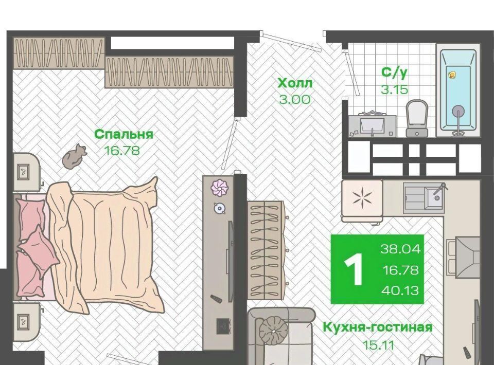квартира г Владивосток р-н Ленинский ЖК «Зеленый бульвар» фото 1