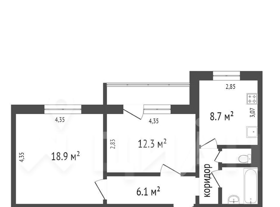 квартира г Копейск ул Калинина 16 фото 2