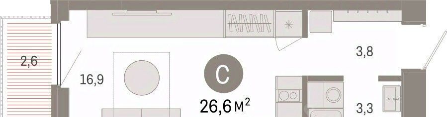квартира г Тюмень р-н Центральный ул Мысовская 26к/2 фото 3