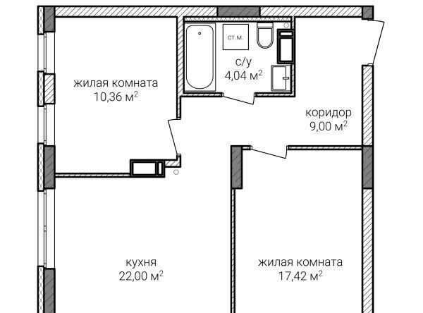 квартира г Нижний Новгород Горьковская ЖК Зенит-2 фото 1