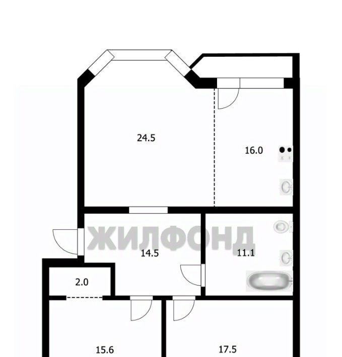 квартира г Новосибирск Заельцовская пр-кт Красный 153б фото 22