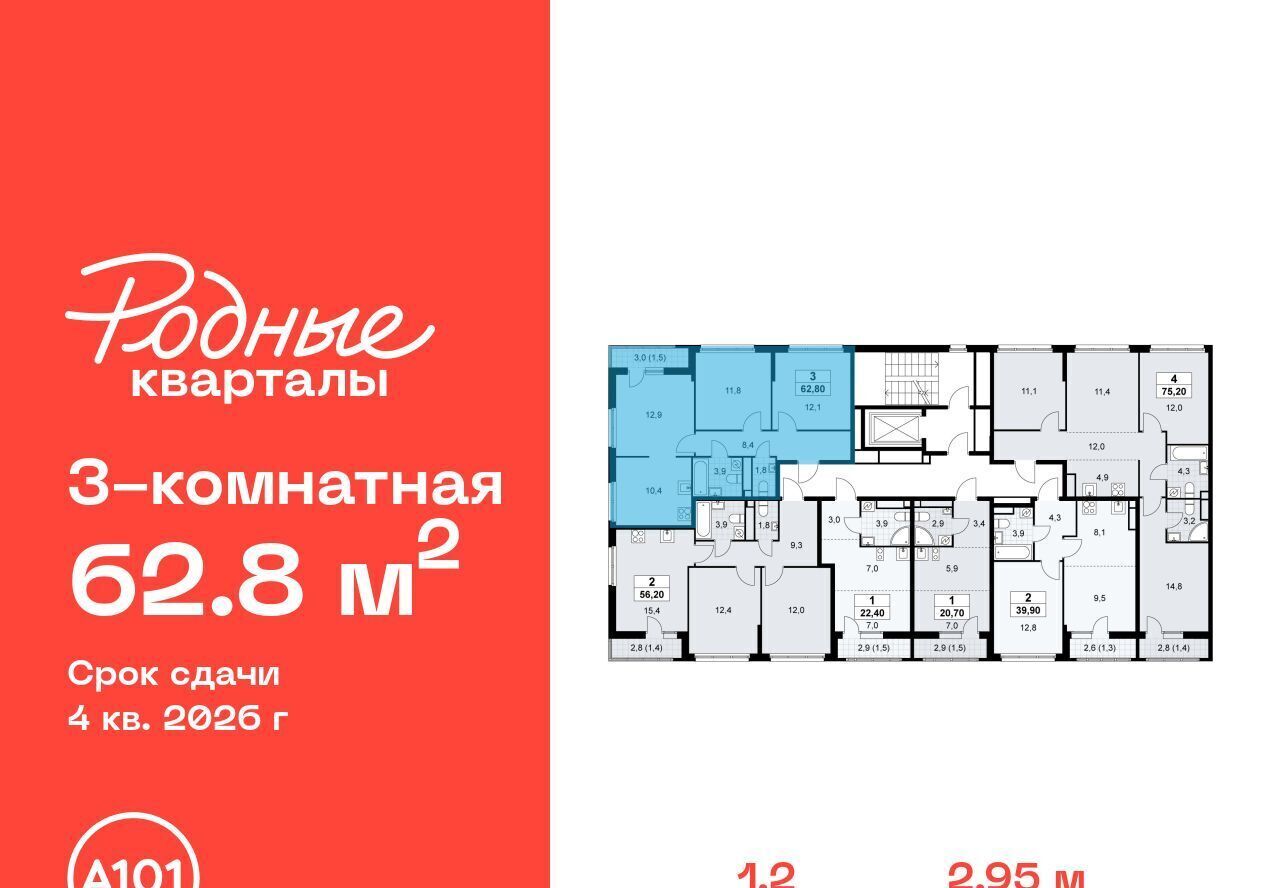 квартира г Щербинка ЖК «Родные кварталы» 2 Филатов Луг фото 2