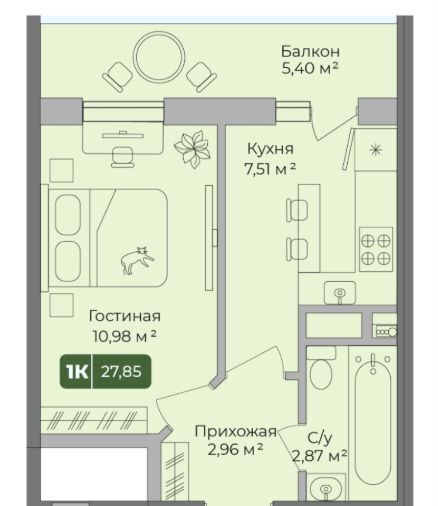 квартира г Краснодар р-н Прикубанский ул им. генерала Корнилова 24 лит. А фото 4