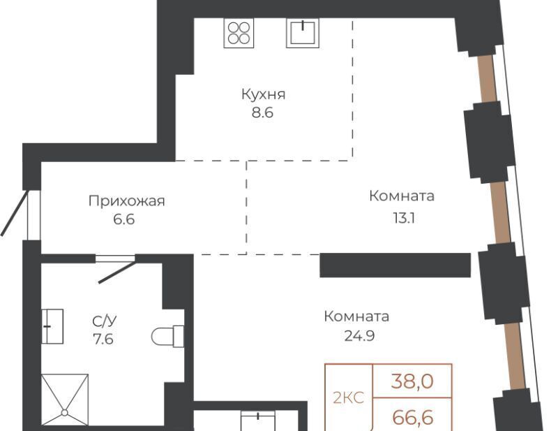 квартира г Барнаул р-н Центральный пл им В.Н.Баварина 8к/2 фото 1