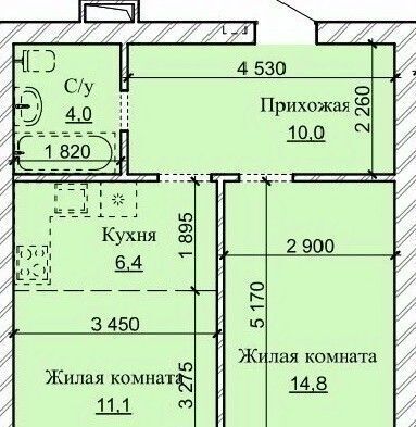 квартира г Барнаул рп Южный ул Герцена 17 фото 1