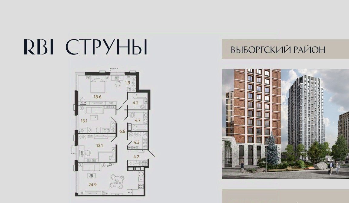 квартира г Санкт-Петербург метро Проспект Просвещения фото 1