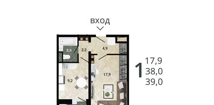 квартира г Воронеж р-н Левобережный ул Ростовская 18а фото 1