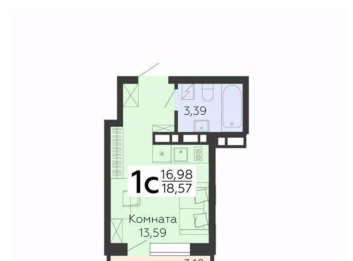 квартира г Воронеж р-н Коминтерновский ул 45 стрелковой дивизии 117 фото 1