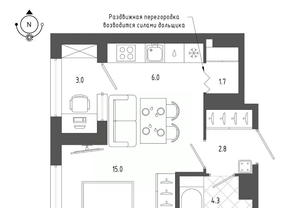 квартира г Санкт-Петербург п Шушары Звездная фото 1