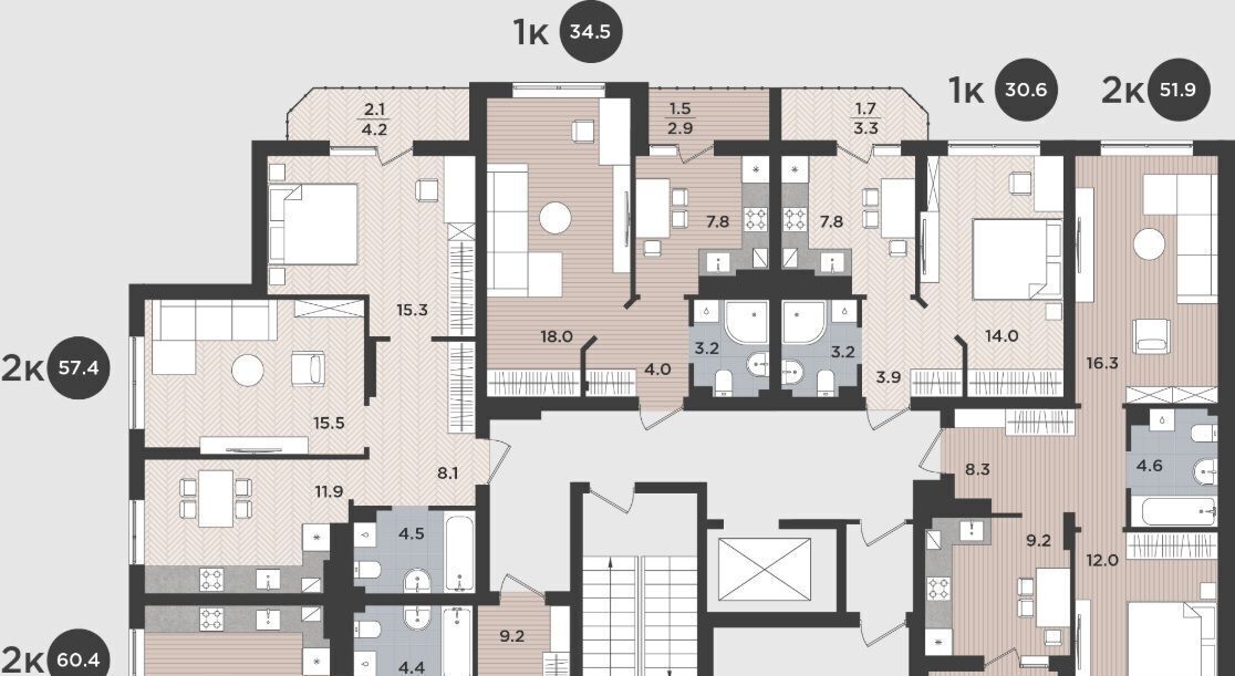 квартира г Калининград р-н Московский ул Тихорецкая 16ак/3 фото 2