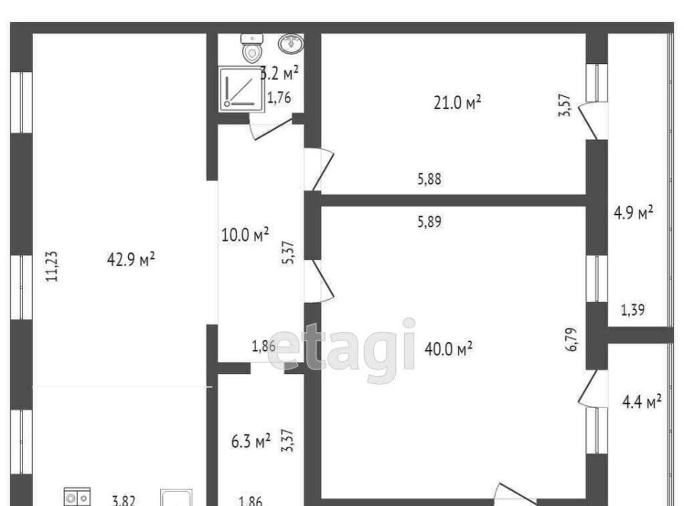 квартира г Калуга р-н Ленинский ул Луначарского 9/2 фото 2