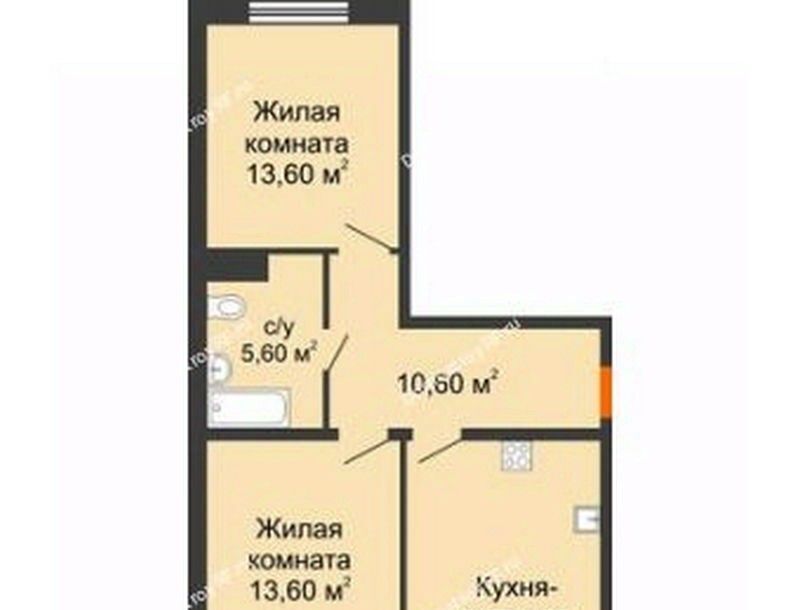 квартира г Краснодар р-н Прикубанский мкр им Петра Метальникова ул Тополиная 48к/1 ЖК «Любимый Дом» фото 2