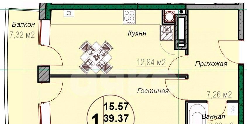 квартира г Горячий Ключ ул Ленина 184к/1 фото 2