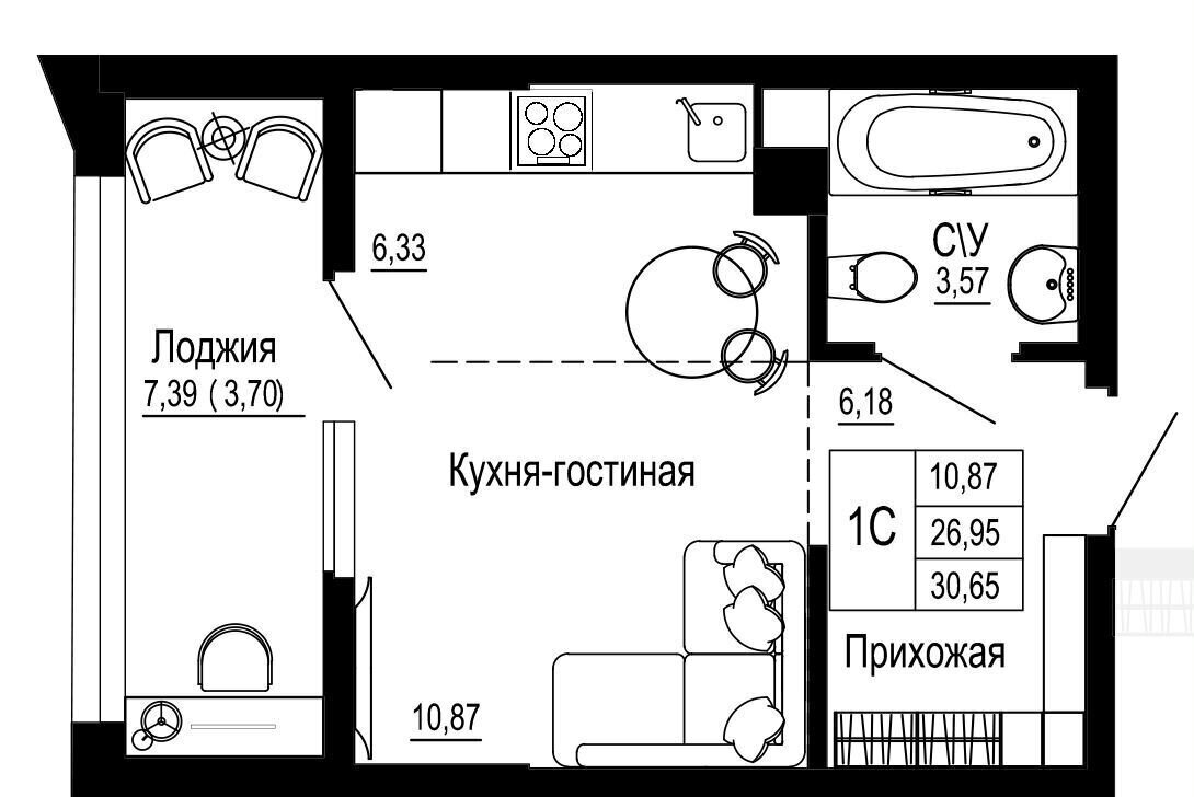 квартира г Ростов-на-Дону р-н Железнодорожный ул Привокзальная 3/1 фото 7
